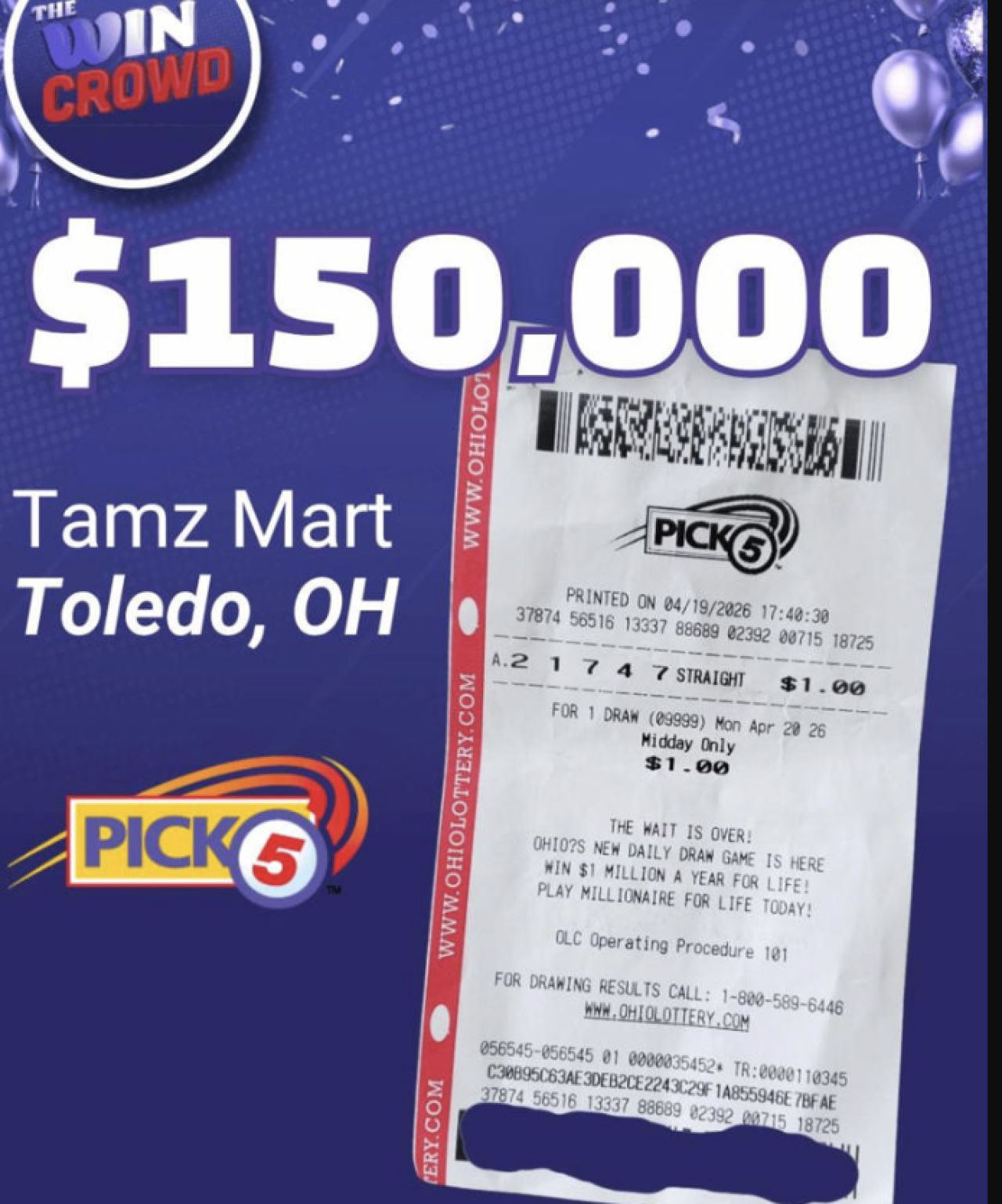 Ohio Woman Wins $150K with Three Identical Lottery Tickets Using Mom&rsquo;s Birthday Numbers