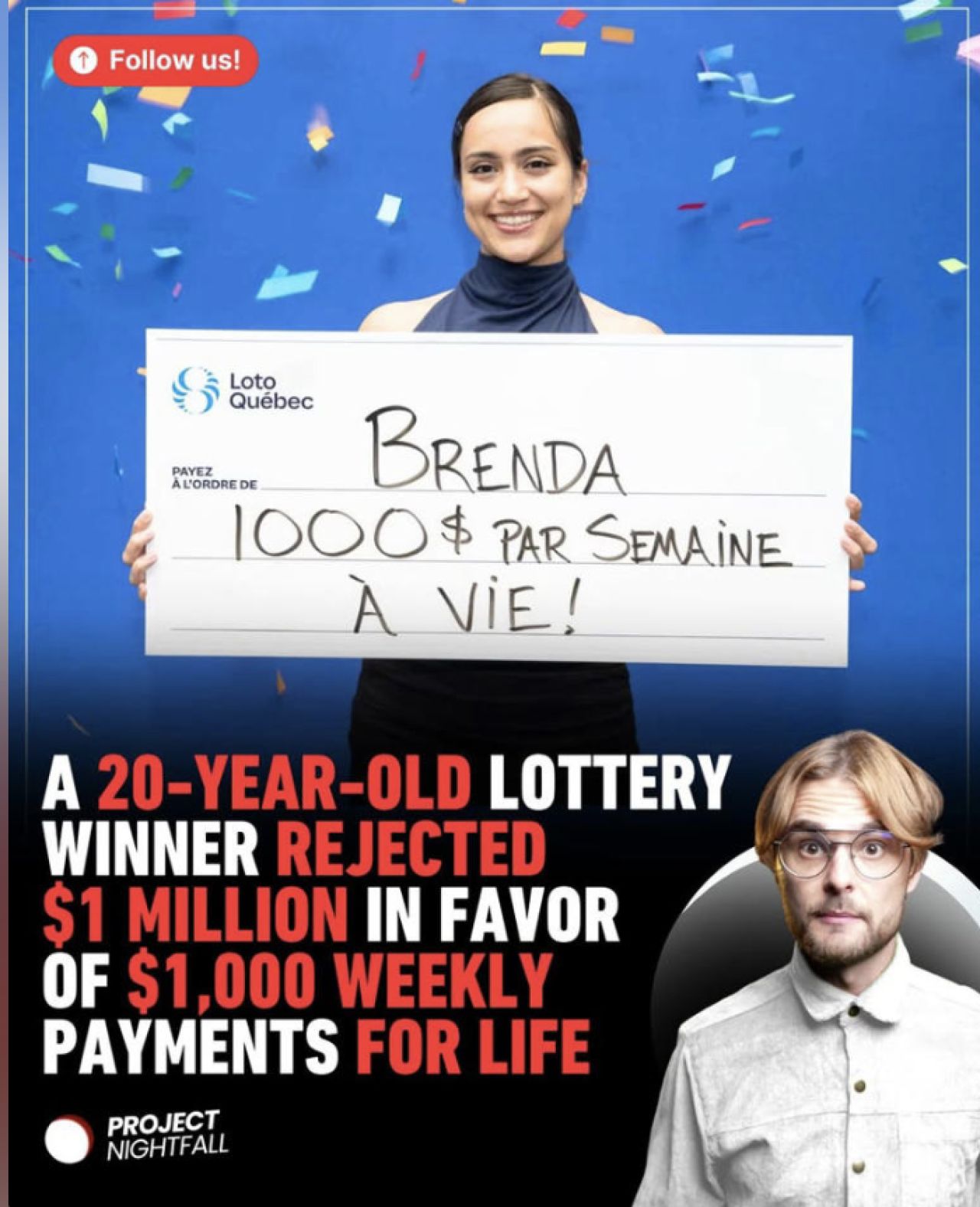 20-Year-Old Lottery Winner Chooses $1,000 a Week for Life Over $1 Million Cash